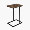 imageNovilla Side Table CShaped Slim End Table Small Side Snack Table for Living Room Bedroom Sofa Couch BlackBrown