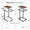 imageNovilla Side Table CShaped Slim End Table Small Side Snack Table for Living Room Bedroom Sofa Couch BlackBrown