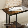 imageNovilla Side Table CShaped Slim End Table Small Side Snack Table for Living Room Bedroom Sofa Couch BlackBrown