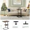imageNovilla Side Table CShaped Slim End Table Small Side Snack Table for Living Room Bedroom Sofa Couch BlackBrown