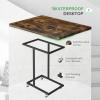 imageNovilla Side Table CShaped Slim End Table Small Side Snack Table for Living Room Bedroom Sofa Couch BlackBrown
