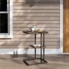 imageNovilla Side Table CShaped Slim End Table Small Side Snack Table for Living Room Bedroom Sofa Couch BlackWalnut