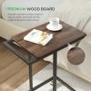 imageNovilla Side Table CShaped Slim End Table Small Side Snack Table for Living Room Bedroom Sofa Couch BlackWalnut