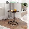imageNovilla Side Table CShaped Slim End Table Small Side Snack Table for Living Room Bedroom Sofa Couch BlackWalnut