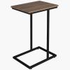 imageNovilla Side Table CShaped Slim End Table Small Side Snack Table for Living Room Bedroom Sofa Couch BlackWalnut