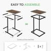 imageNovilla Side Table CShaped Slim End Table Small Side Snack Table for Living Room Bedroom Sofa Couch BlackWalnut