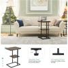 imageNovilla Side Table CShaped Slim End Table Small Side Snack Table for Living Room Bedroom Sofa Couch BlackWalnut
