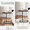 imageNovilla Side Table CShaped Slim End Table Small Side Snack Table for Living Room Bedroom Sofa Couch BlackWalnut