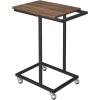 imageNovilla Side Table CShaped Slim End Table Small Side Snack Table for Living Room Bedroom Sofa Couch BlackWalnut
