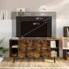 imageNovilla TV Stand for TVs up to 50 Inches Modern Barn Door Entertainment Center TV Console TV Table with Storage Bookcase Shelf for Living Room 43 Inches BrownBrown