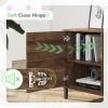 imageNovilla TV Stand for TVs up to 50 Inches Modern Barn Door Entertainment Center TV Console TV Table with Storage Bookcase Shelf for Living Room 43 Inches BrownWalnut
