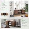 imageNovilla TV Stand for TVs up to 50 Inches Modern Barn Door Entertainment Center TV Console TV Table with Storage Bookcase Shelf for Living Room 43 Inches BrownWalnut