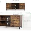 imageNovilla TV Stand for TVs up to 50 Inches Modern Barn Door Entertainment Center TV Console TV Table with Storage Bookcase Shelf for Living Room 43 Inches BrownBrown