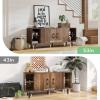 imageNovilla TV Stand for TVs up to 50 Inches Modern Barn Door Entertainment Center TV Console TV Table with Storage Bookcase Shelf for Living Room 43 Inches BrownWalnut