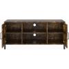 imageNovilla TV Stand for TVs up to 50 Inches Modern Barn Door Entertainment Center TV Console TV Table with Storage Bookcase Shelf for Living Room 43 Inches BrownBrown