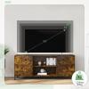 imageNovilla TV Stand for TVs up to 50 Inches Modern Barn Door Entertainment Center TV Console TV Table with Storage Bookcase Shelf for Living Room 43 Inches BrownBrown