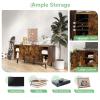 imageNovilla TV Stand for TVs up to 50 Inches Modern Barn Door Entertainment Center TV Console TV Table with Storage Bookcase Shelf for Living Room 43 Inches BrownBrown