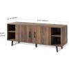 imageNovilla TV Stand for TVs up to 50 Inches Modern Barn Door Entertainment Center TV Console TV Table with Storage Bookcase Shelf for Living Room 43 Inches BrownWalnut