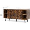 imageNovilla TV Stand for TVs up to 50 Inches Modern Barn Door Entertainment Center TV Console TV Table with Storage Bookcase Shelf for Living Room 43 Inches BrownBrown
