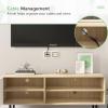 imageNovilla TV Stand for TVs up to 50 Inches Modern Barn Door Entertainment Center TV Console TV Table with Storage Bookcase Shelf for Living Room 43 Inches BrownWhite