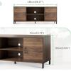imageNovilla TV Stand for TVs up to 50 Inches Modern Barn Door Entertainment Center TV Console TV Table with Storage Bookcase Shelf for Living Room 43 Inches BrownWalnut