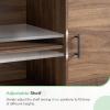 imageNovilla TV Stand for TVs up to 50 Inches Modern Barn Door Entertainment Center TV Console TV Table with Storage Bookcase Shelf for Living Room 43 Inches BrownWalnut
