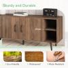 imageNovilla TV Stand for TVs up to 50 Inches Modern Barn Door Entertainment Center TV Console TV Table with Storage Bookcase Shelf for Living Room 43 Inches BrownWalnut