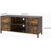 imageNovilla TV Stand for TVs up to 50 Inches Modern Barn Door Entertainment Center TV Console TV Table with Storage Bookcase Shelf for Living Room 43 Inches BrownBrown