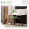 imageNovilla TV Stand for TVs up to 50 Inches Modern Barn Door Entertainment Center TV Console TV Table with Storage Bookcase Shelf for Living Room 43 Inches BrownWalnut