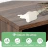 imageNovilla TV Stand for TVs up to 50 Inches Modern Barn Door Entertainment Center TV Console TV Table with Storage Bookcase Shelf for Living Room 43 Inches BrownWalnut
