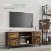 imageNovilla TV Stand for TVs up to 50 Inches Modern Barn Door Entertainment Center TV Console TV Table with Storage Bookcase Shelf for Living Room 43 Inches BrownBrown