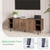 imageNovilla TV Stand for TVs up to 65 Inches Modern Barn Door Entertainment Center TV Console TV Table Storage Bookcase Shelf for Living Room 58 Inches WalnutWalnut