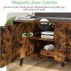 imageNovilla TV Stand for TVs up to 65 Inches Modern Barn Door Entertainment Center TV Console TV Table Storage Bookcase Shelf for Living Room 58 Inches WalnutBrown