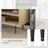 imageNovilla TV Stand for TVs up to 65 Inches Modern Barn Door Entertainment Center TV Console TV Table Storage Bookcase Shelf for Living Room 58 Inches WalnutWhite
