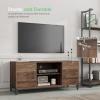 imageNovilla TV Stand for TVs up to 65 Inches Modern Barn Door Entertainment Center TV Console TV Table Storage Bookcase Shelf for Living Room 58 Inches WalnutWalnut
