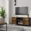 imageNovilla TV Stand for TVs up to 65 Inches Modern Barn Door Entertainment Center TV Console TV Table Storage Bookcase Shelf for Living Room 58 Inches WalnutBrown
