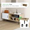 imageNovilla TV Stand for TVs up to 65 Inches Modern Barn Door Entertainment Center TV Console TV Table Storage Bookcase Shelf for Living Room 58 Inches WalnutWhite