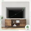 imageNovilla TV Stand for TVs up to 65 Inches Modern Barn Door Entertainment Center TV Console TV Table Storage Bookcase Shelf for Living Room 58 Inches WalnutWalnut
