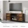 imageNovilla TV Stand for TVs up to 65 Inches Modern Barn Door Entertainment Center TV Console TV Table Storage Bookcase Shelf for Living Room 58 Inches WalnutBrown