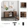 imageNovilla TV Stand for TVs up to 65 Inches Modern Barn Door Entertainment Center TV Console TV Table Storage Bookcase Shelf for Living Room 58 Inches WalnutWalnut