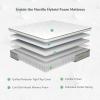 imageNovilla Twin Mattress 10 Inch Hybrid Pillow Top Twin Size Mattress in a Box with Gel Memory Foam ampamp Individually Wrapped Pocket Coils Innerspring for a Cozy ampamp Peaceful SleepWhite