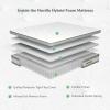 imageNovilla Twin Mattress 10 Inch Hybrid Pillow Top Twin Size Mattress in a Box with Gel Memory Foam ampamp Individually Wrapped Pocket Coils Innerspring for a Cozy ampamp Peaceful SleepWhite