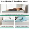 imageNovilla Twin Memory Foam Mattress Topper with Detachable Cool Cover 2in1 Breathable Mattress Protector for 821quot Washable AllSeason Support ampamp Comfort Pad for Dorm Guest Room RV TravelBlue