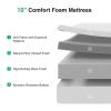 imageNovilla Twin Size Mattress 10 Inch Twin Memory Foam Mattress with Breathable Comfort ampamp HighDensity Support Foam for Pressure Relief ampamp Contouring Support Mattresses in a BoxKing US Standard