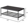 imageNovilla Wood Coffee Table with Storage Shelf Farmhouse Living Room Table Tea Dining TableEasy Assembly43 Inch WalnutBlack