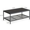 imageNovilla Wood Coffee Table with Storage Shelf Farmhouse Living Room Table Tea Dining TableEasy Assembly43 Inch WalnutBlack