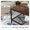 imageNovilla Wood Coffee Table with Storage Shelf Farmhouse Living Room Table Tea Dining TableEasy Assembly43 Inch WalnutBrown