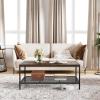 imageNovilla Wood Coffee Table with Storage Shelf Farmhouse Living Room Table Tea Dining TableEasy Assembly43 Inch WalnutBrown