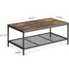 imageNovilla Wood Coffee Table with Storage Shelf Farmhouse Living Room Table Tea Dining TableEasy Assembly43 Inch WalnutBrown