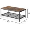 imageNovilla Wood Coffee Table with Storage Shelf Farmhouse Living Room Table Tea Dining TableEasy Assembly43 Inch WalnutBrown